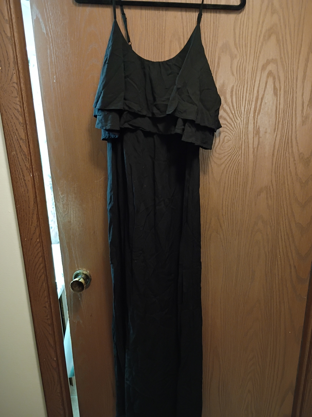 Forever 21 Black Maxi Dress with Ruffle Overlay